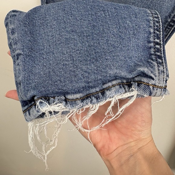 Agolde Distressed Size 24 /0 Mid Rise Straight Crop Jeans  Kye 67640 - Picture 5 of 10